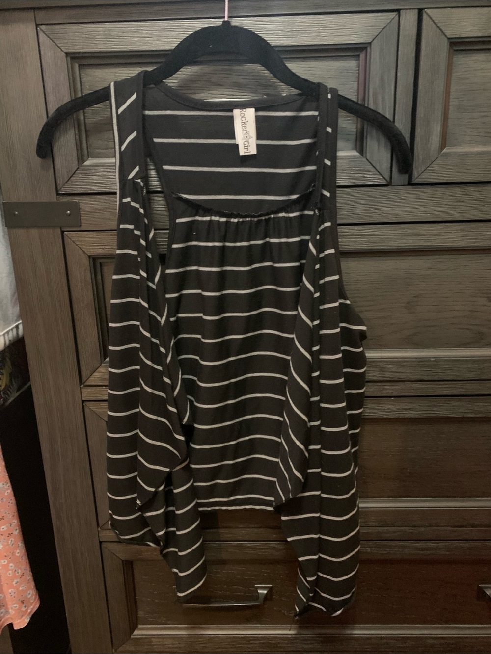 Xhilaration Black & White Striped Sleeveless Tank